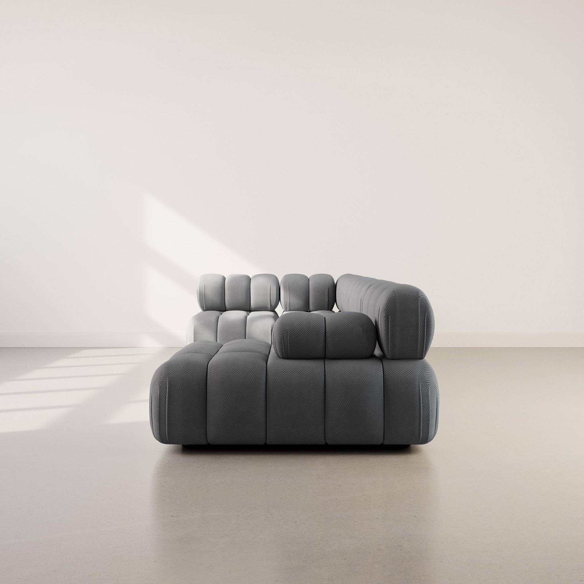 Voir la diapositive 6 : LISA DESIGN Ruby - canapé panoramique modulable d'angle gauche 7 places en velours texturé