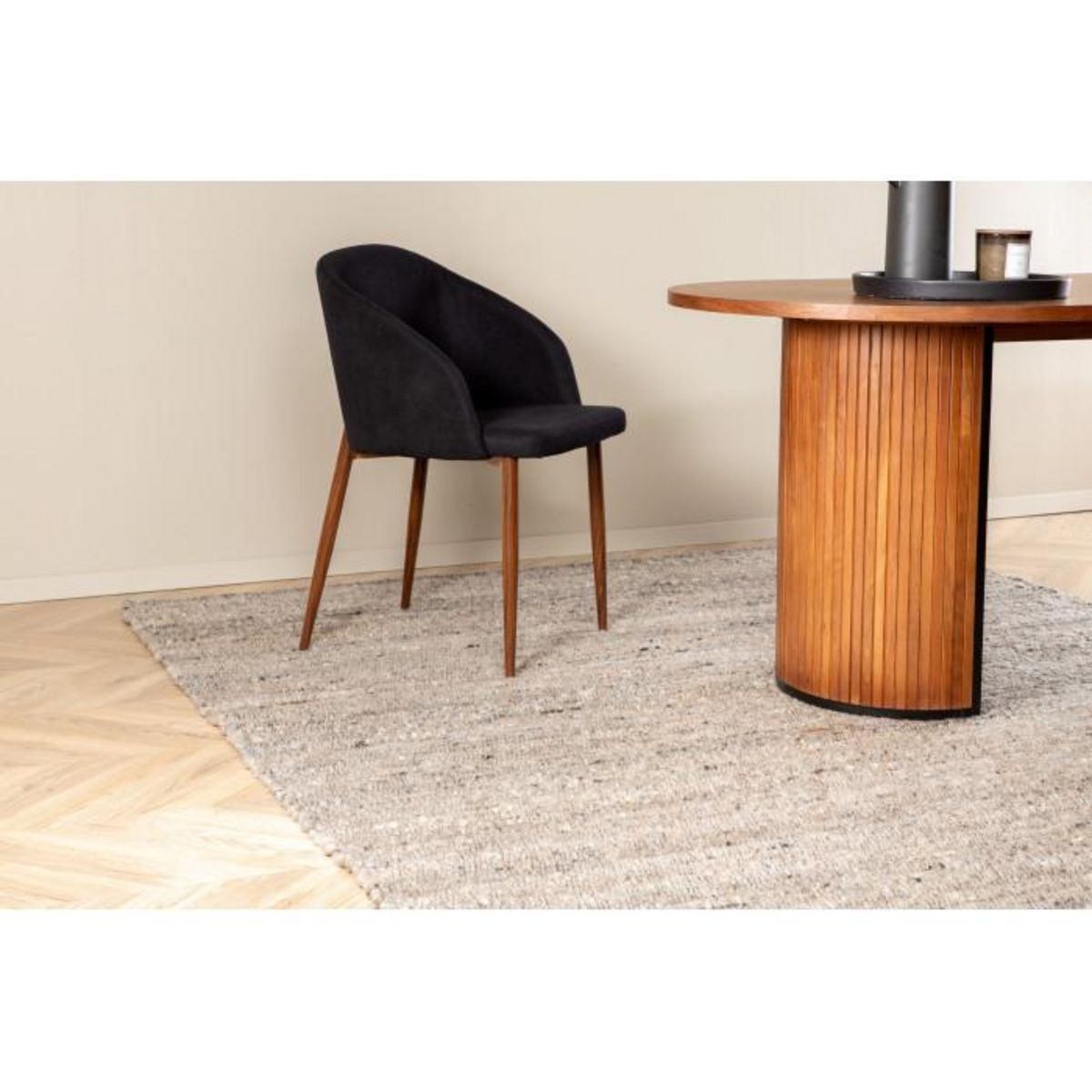 Paris Prix Tapis Déco en Laine  Loump  160x230cm Gris & Beige