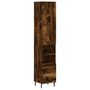 Voir la diapositive 2 : VIDAXL Buffet haut Chene fume 34,5x34x180 cm Bois d'ingenierie