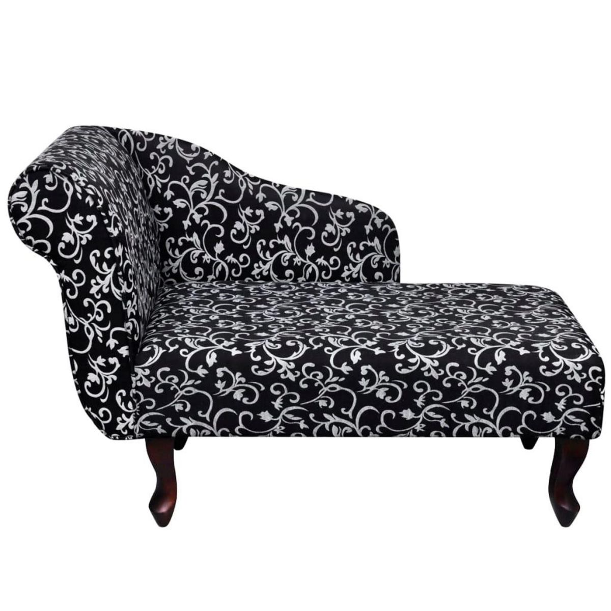 VIDAXL Chaise longue Noir et blanc Tissu