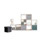 Voir la diapositive 2 : FIVE Lot de 6 boites de rangement en tissu avec couvercle - 31x31x31cm - Gris