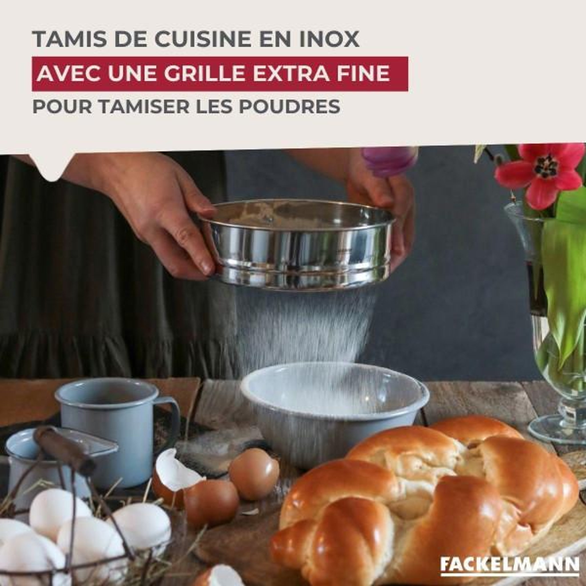 Voir la diapositive 2 : Fackelmann Ensemble de 2 tamis de cuisine inox extra fin - fackelmann - basic - 18 cm
