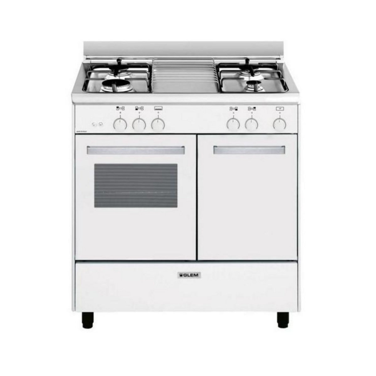 Glem Cuisinière gaz 49l 4 feux blanc - ga85pmwh