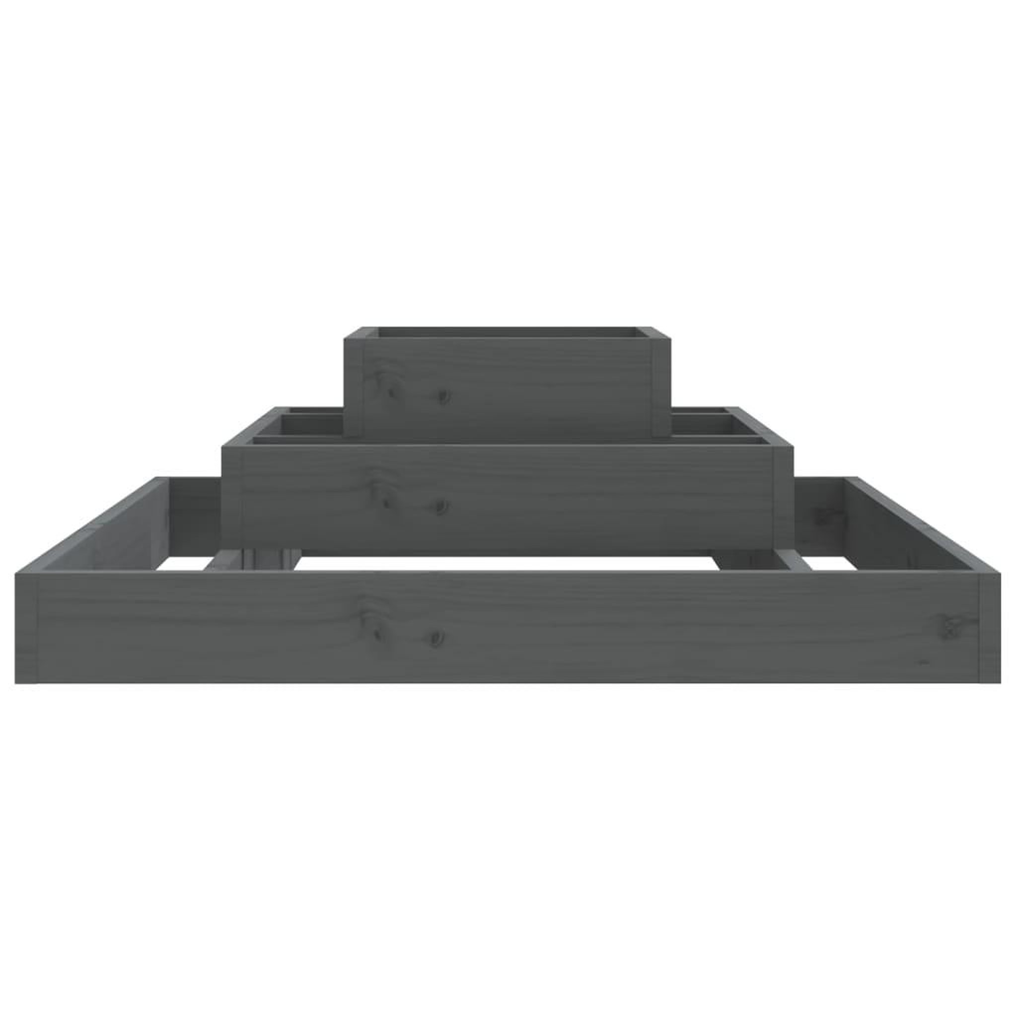 Voir la diapositive 5 : VIDAXL Jardiniere Gris 80x80x27 cm Bois massif de pin