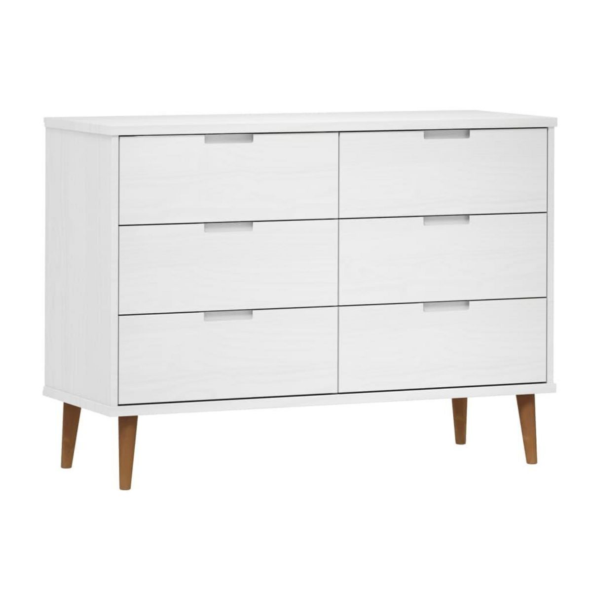 VIDAXL Commode MOLDE Blanc 113x40x80 cm Bois de pin massif