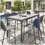 Voir la diapositive 2 : HESPERIDE Table haute de jardin extensible Evasion en aluminium - 8 Places