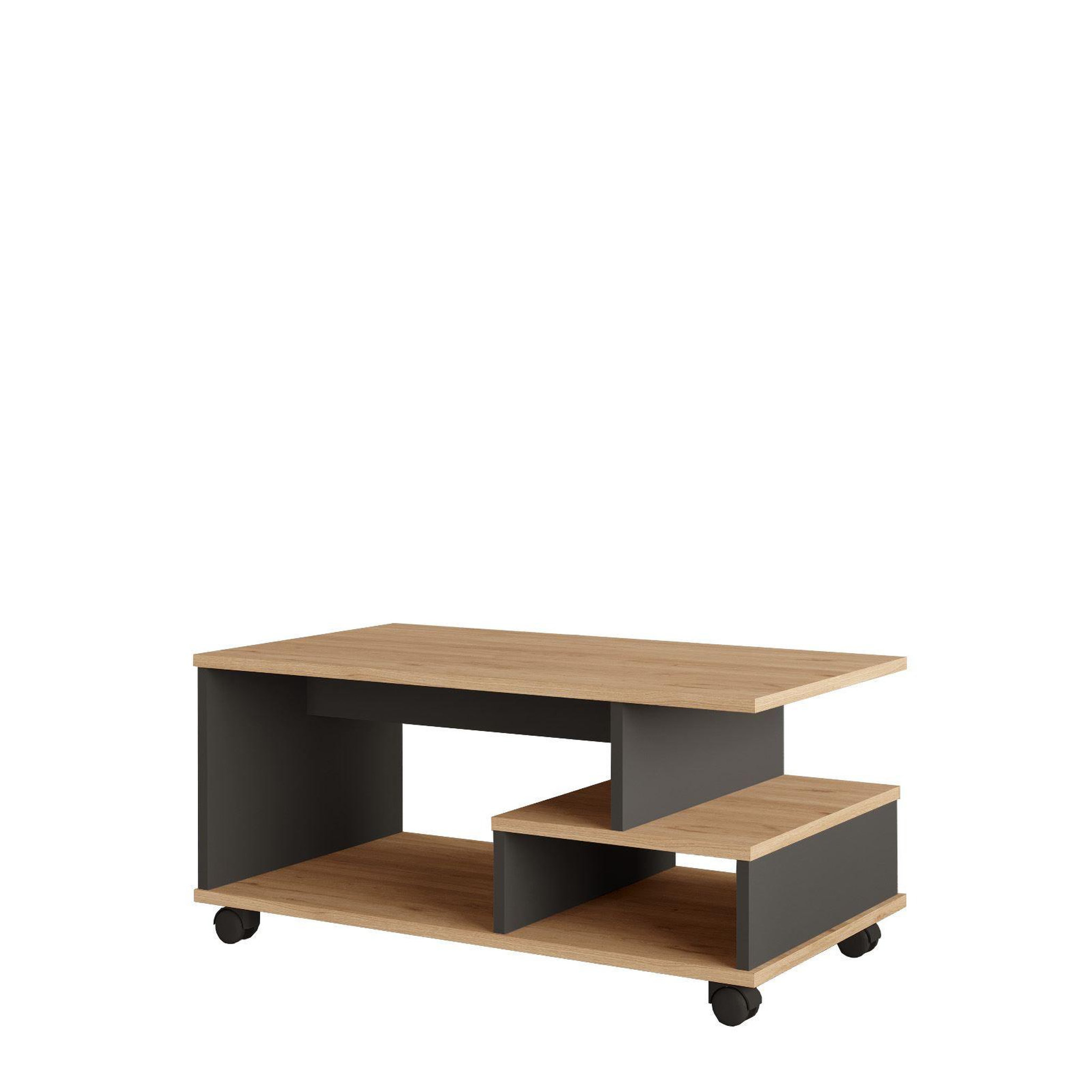 Habitat et Jardin Table basse en bois  min9  - 90 x 51 x 42 cm - gris anthracite