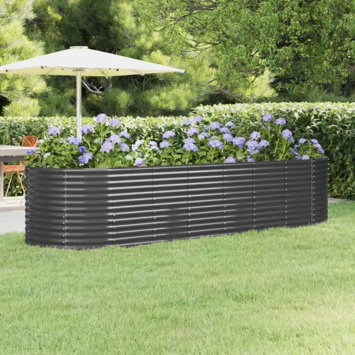 VIDAXL Lit sureleve de jardin Acier galvanise Anthracite