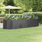 VIDAXL Lit sureleve de jardin Acier galvanise Anthracite