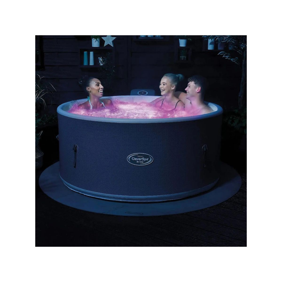 Clever Spa gonflable 5 places rond en Dropstitch - Clever Spa - Diamètre : 200 cm - Filtre et bâche inclus