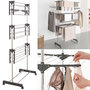 Voir la diapositive 3 : ID MARKET Séchoir à linge vertical pliable 3 niveaux MAXIMA capacité 20M inox et gris