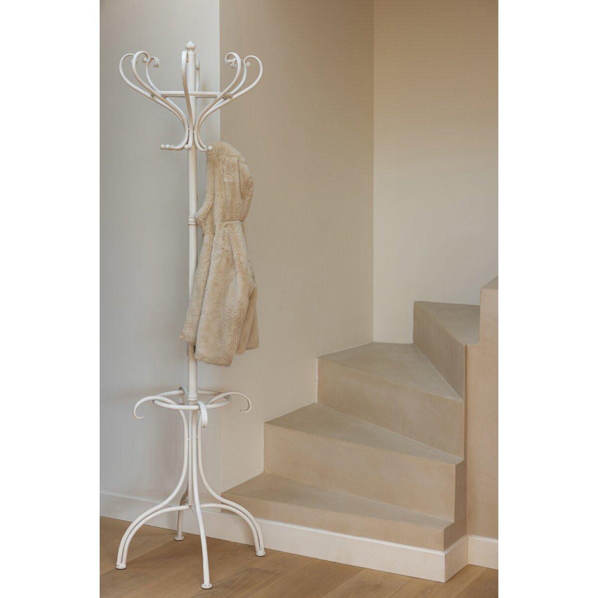 Voir la diapositive 4 : J-LINE Porte-manteau en métal  rune  199cm blanc