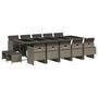Voir la diapositive 2 : VIDAXL Ensemble a manger de jardin 15 pcs coussins gris resine tressee