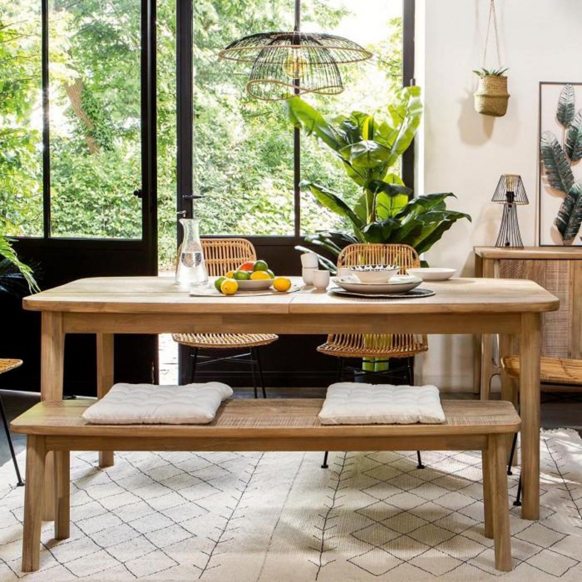 ATMOSPHERA Banc Design en Bois  Banila  150cm Naturel