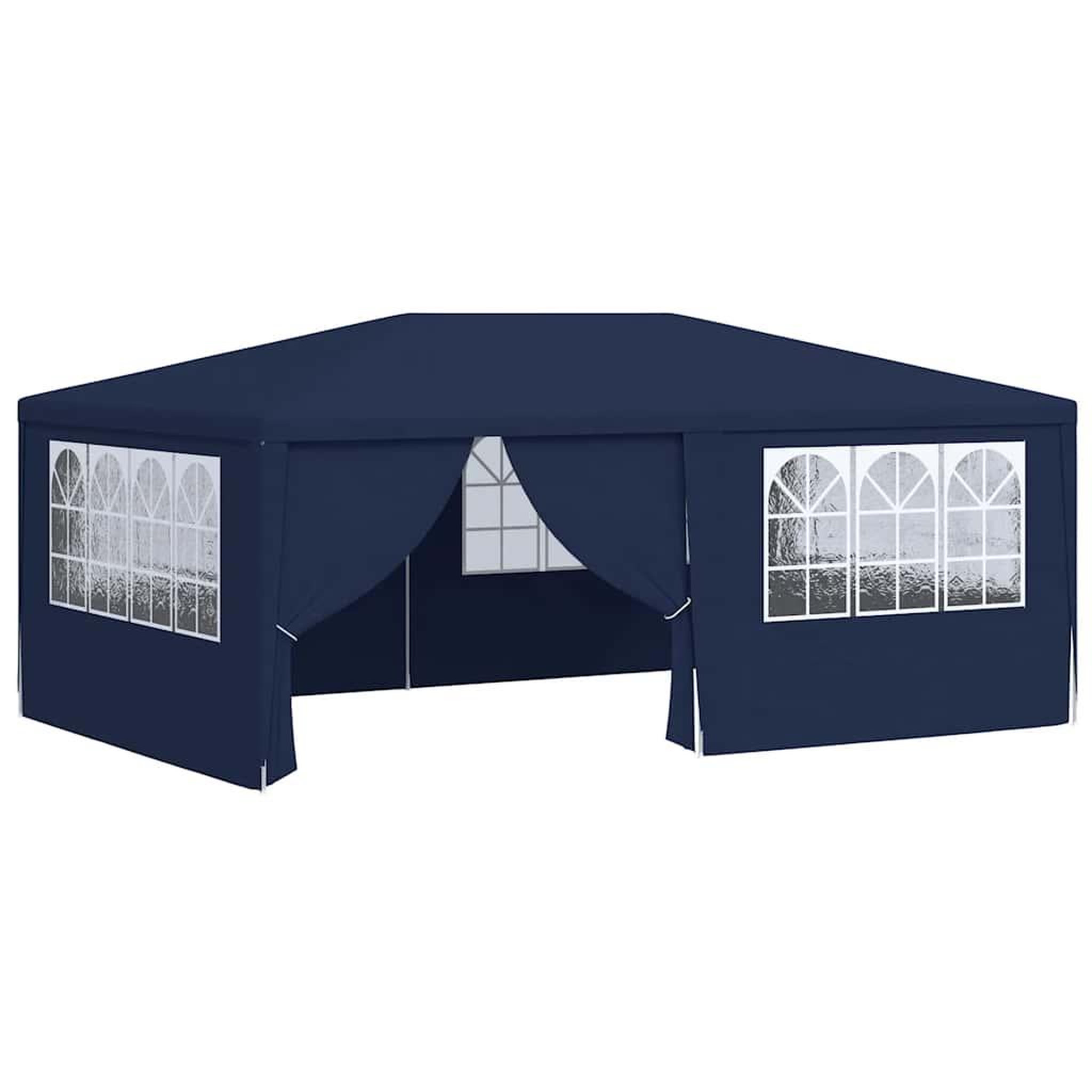 Voir la diapositive 2 : VIDAXL Tente de reception avec parois laterales 4x6 m Bleu 90 g/m^2