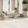 Voir la diapositive 1 : VIDAXL Salon de jardin avec coussins 8 pcs beige resine tressee