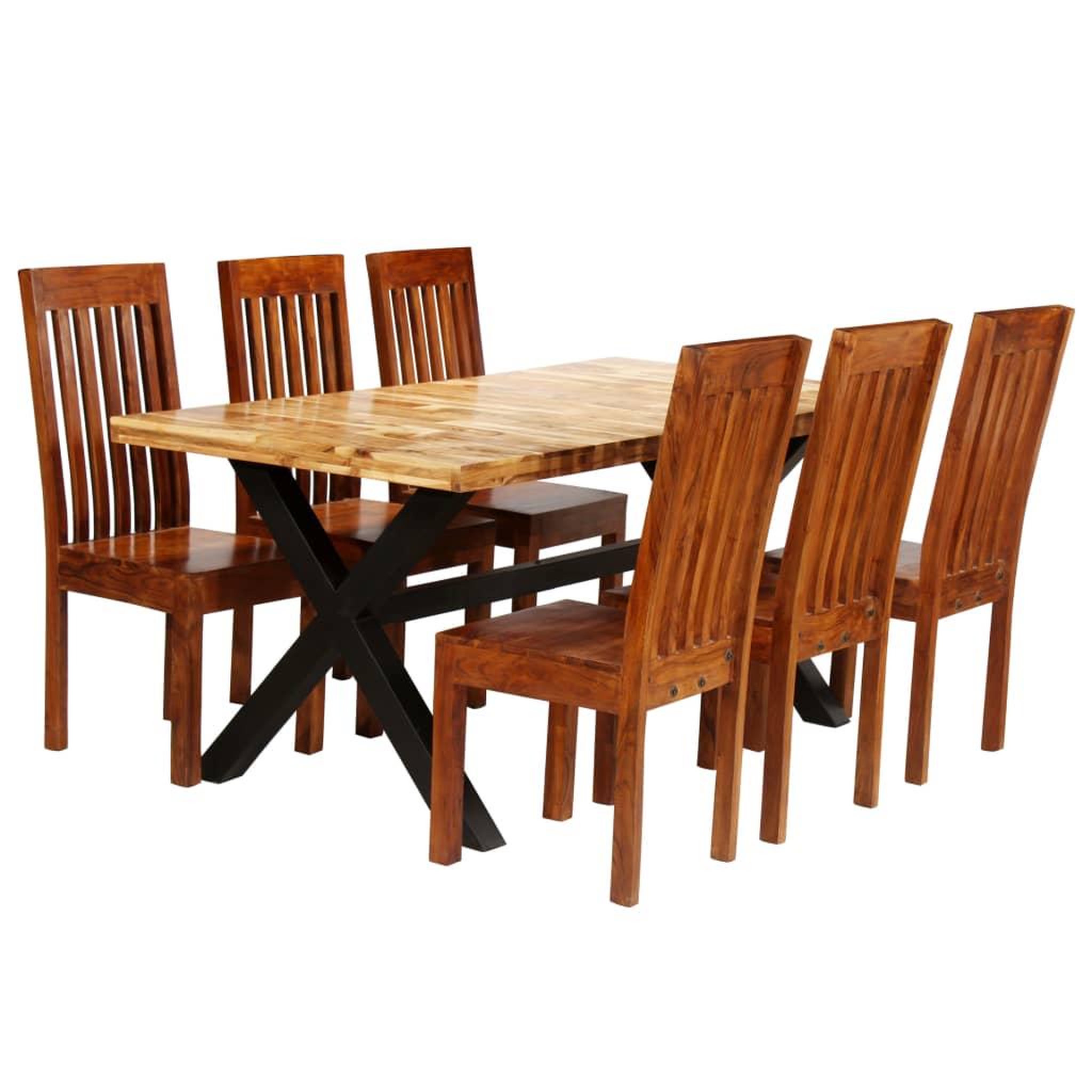 VIDAXL Ensemble de tables a manger 7 pcs Manguier et acacia massif