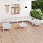 Voir la diapositive 1 : VIDAXL Salon de jardin 11 pcs Bois de pin massif Blanc