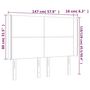 Voir la diapositive 6 : VIDAXL Tete de lit a LED Marron fonce 147x16x118/128 cm Tissu