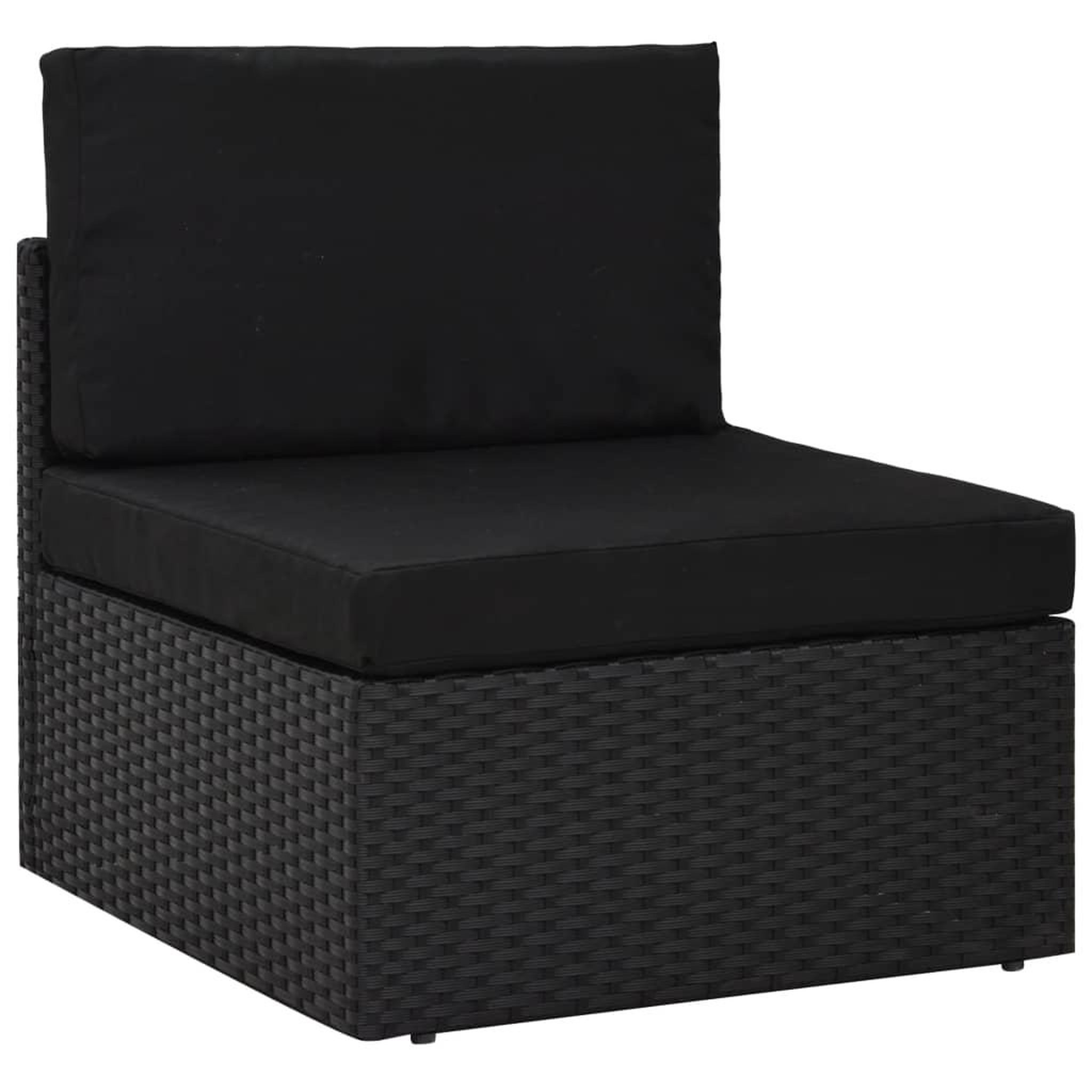 Voir la diapositive 2 : VIDAXL Salon de jardin 9 pcs avec coussins Noir Resine tressee