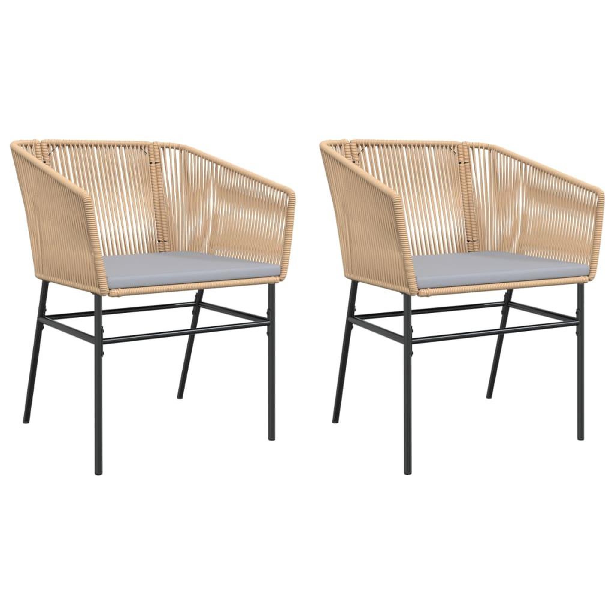 Voir la diapositive 2 : VIDAXL Chaises de jardin lot de 2 et coussins marron rotin