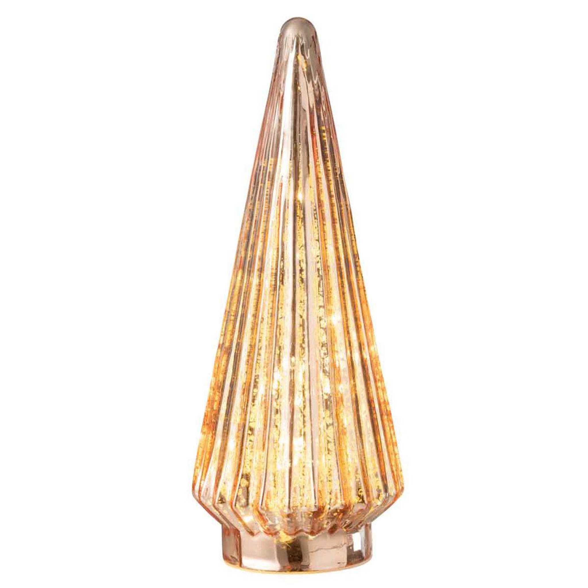 Voir la diapositive 2 : J-LINE Sapin de noël en verre  led  34cm rose