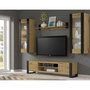 Voir la diapositive 3 : BEST MOBILIER Pedro - vitrine suspendue - effet bois et noir - 125 cm