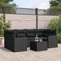 Voir la diapositive 1 : VIDAXL Salon de jardin 7 pcs avec coussins noir resine tressee