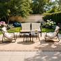 Voir la diapositive 2 : CONCEPT USINE Salon de jardin 4 places gris et beige avec tables basses ATRANI
