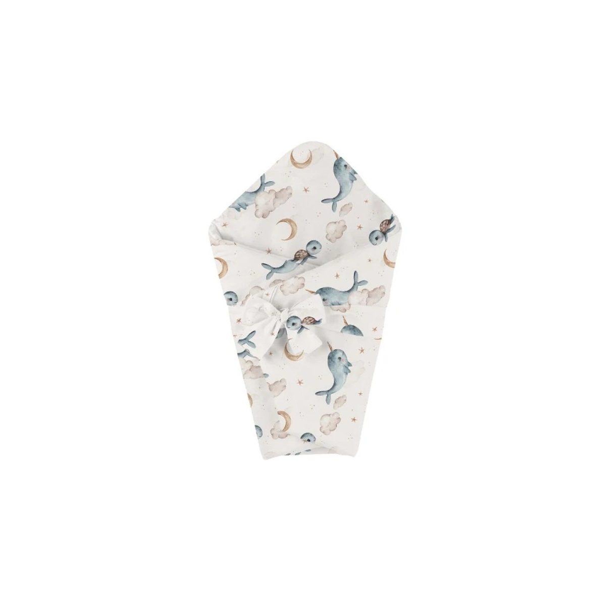Voir la diapositive 2 : WALDIN Couette bébé 75 × 75 cm - motif baleine, beige