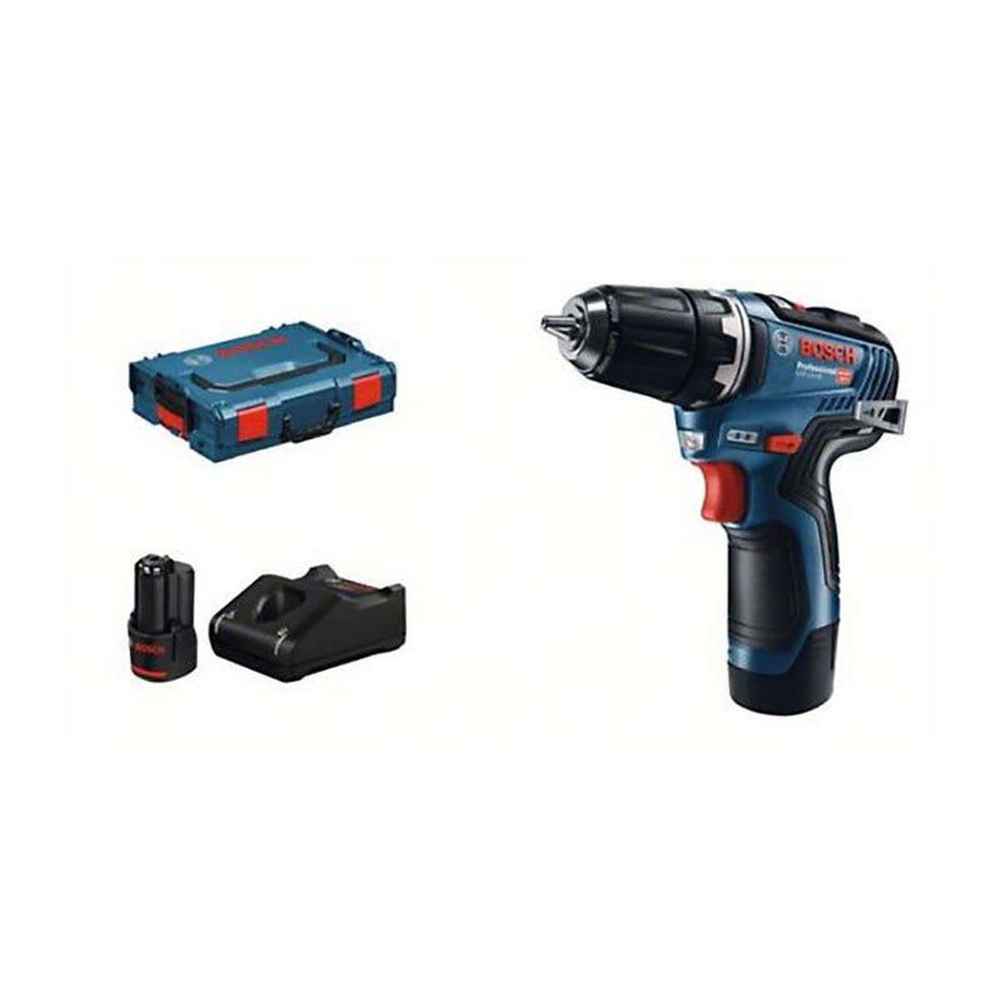 Bosch Professional Perceuse-visseuse sans fil gsr 12v-35 brushless + 2 batteries li-ion 12v 3ah + chargeur gal 12v-40 + coffret l-boxx