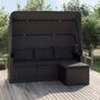 Voir la diapositive 1 : VIDAXL Canape de jardin 3 places avec toit et repose-pieds Noir