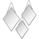 ATMOSPHERA Lot de 3 Miroirs à Chaînes  Losange  38cm Noir