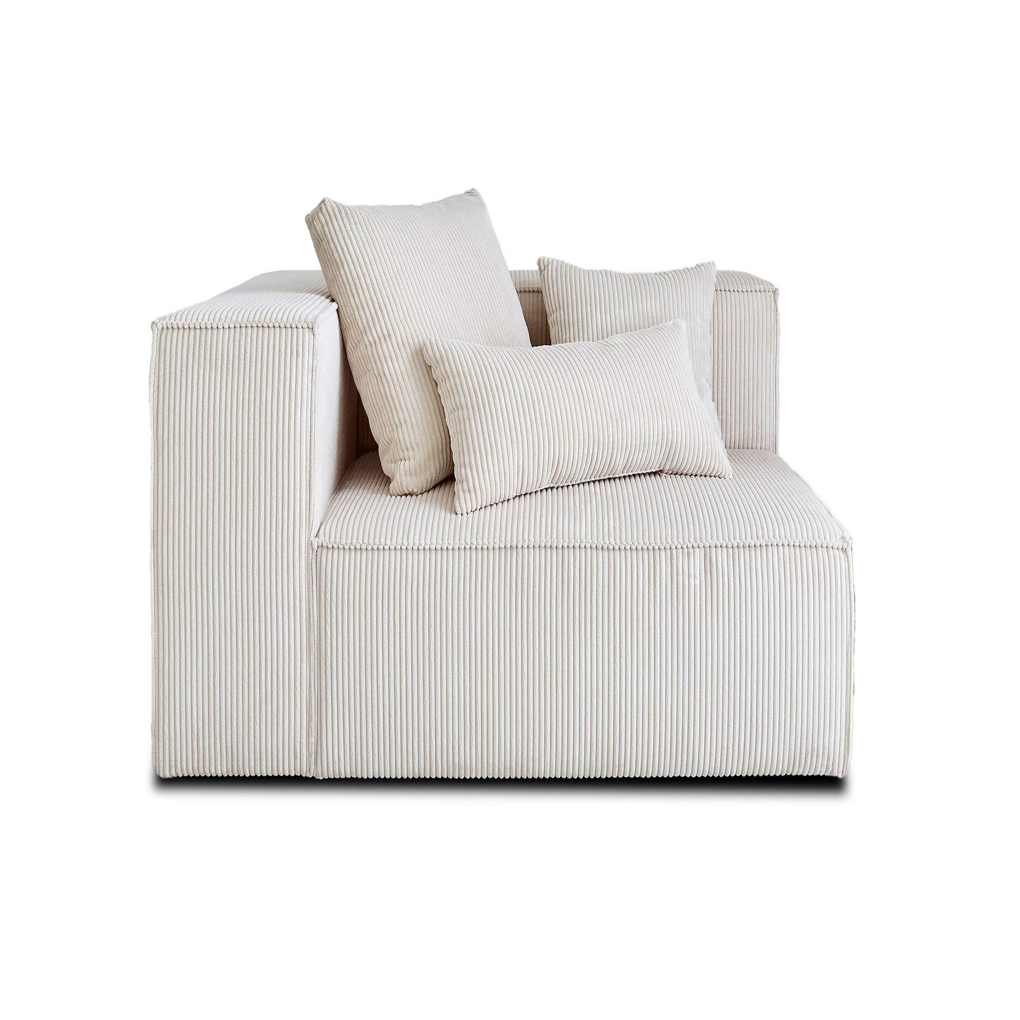 Voir la diapositive 1 : BEST MOBILIER Colombine - module d'assise gauche - en velours côtelé