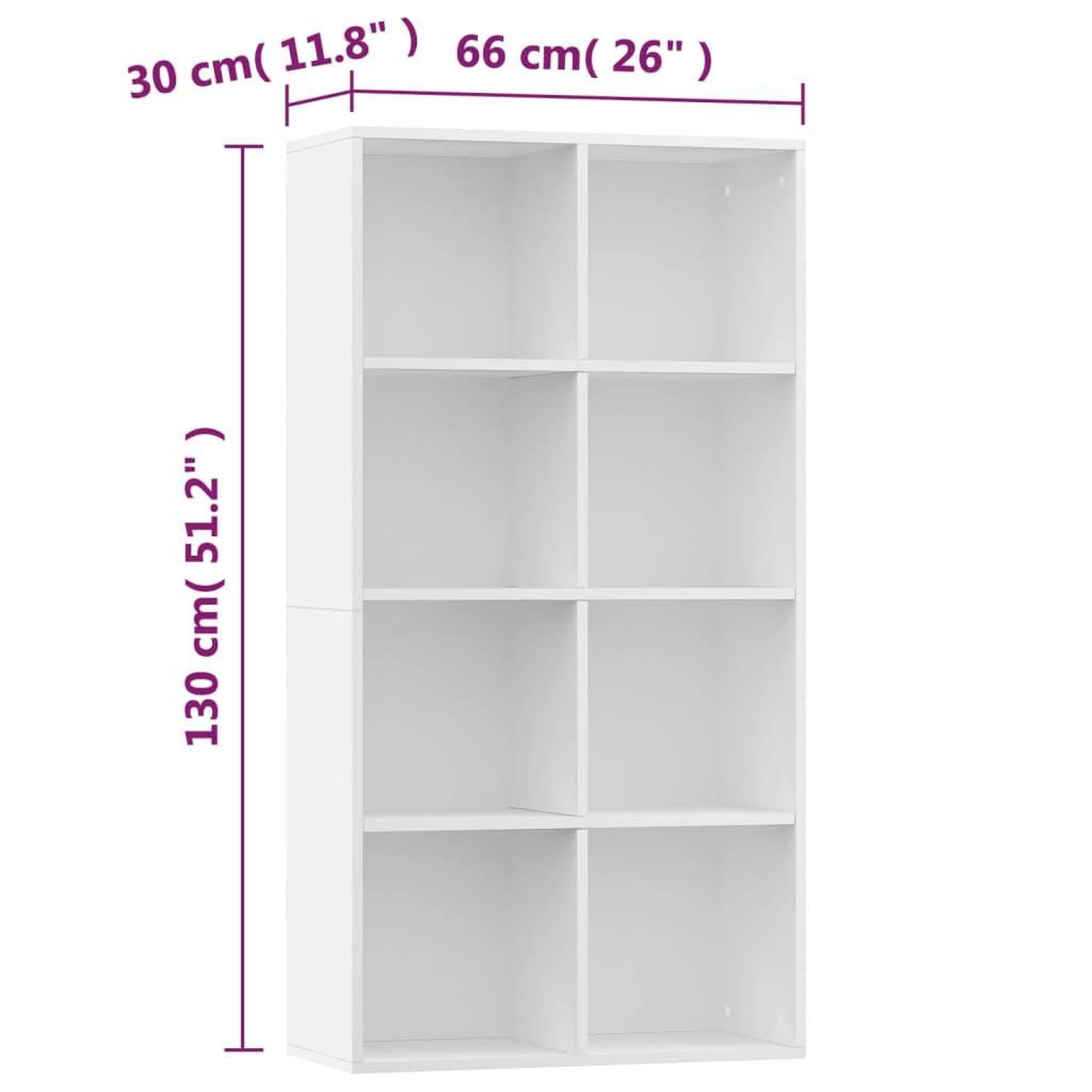 Voir la diapositive 6 : VIDAXL Bibliotheque/Buffet Blanc 66x30x130 cm Bois d'ingenierie