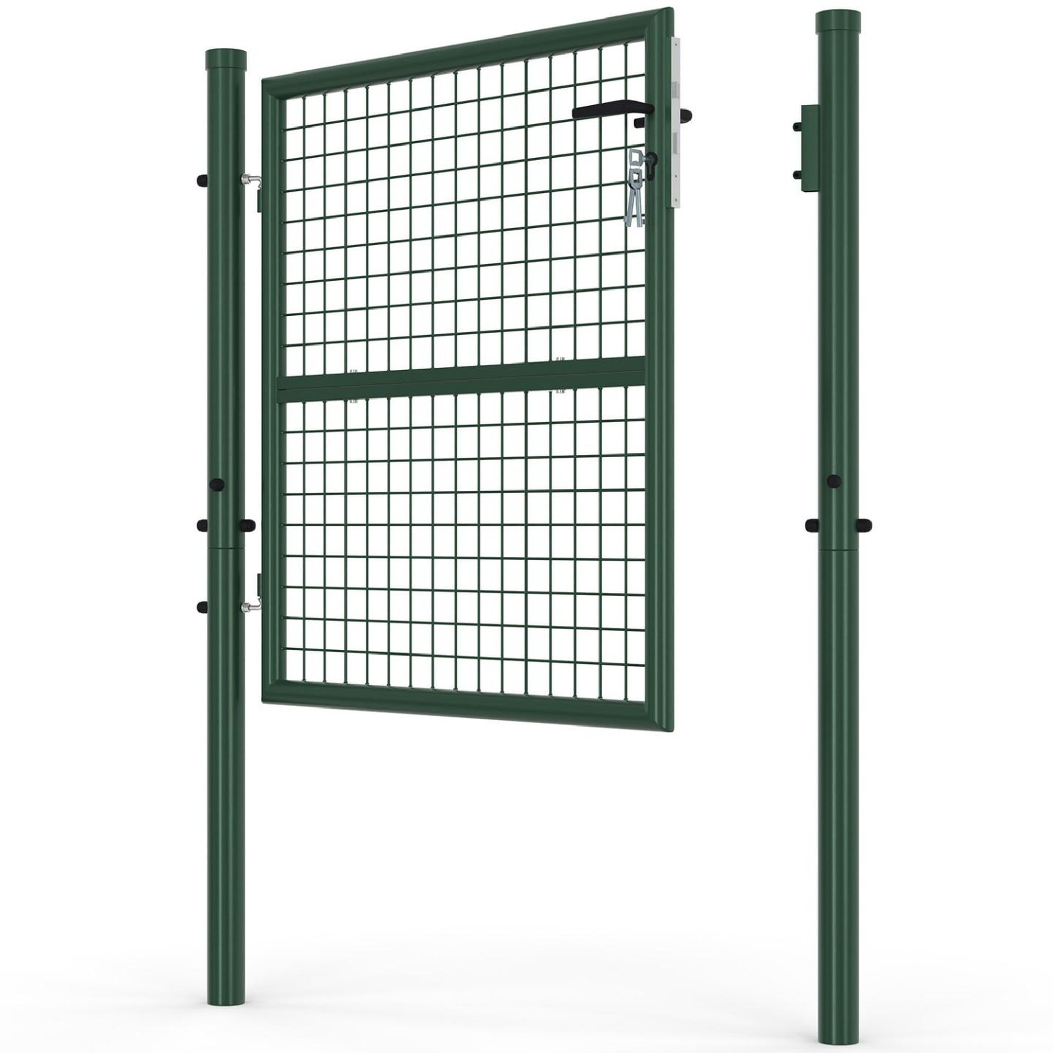 Voir la diapositive 3 : ID MARKET Portillon de jardin 105 x 100 cm en acier avec serrure et poignée vert