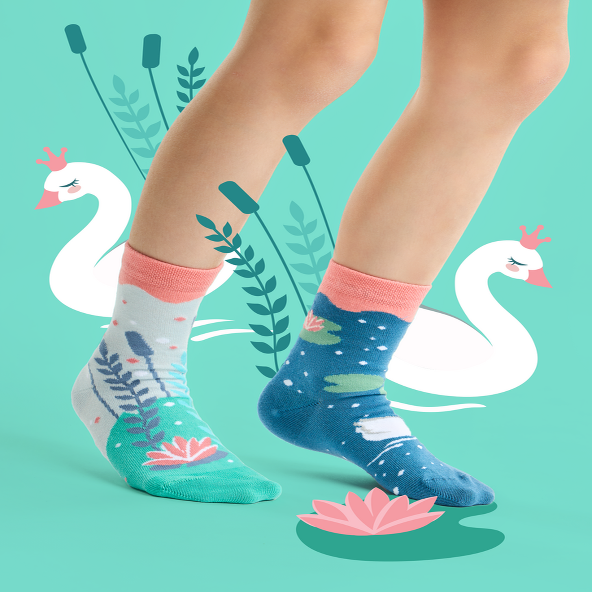 Voir la diapositive 2 : DEDOLES Chaussettes enfants cygnes