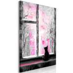 Paris Prix Tableau Imprimé  Longing Kitty Pink. Coloris disponibles : Multicolore