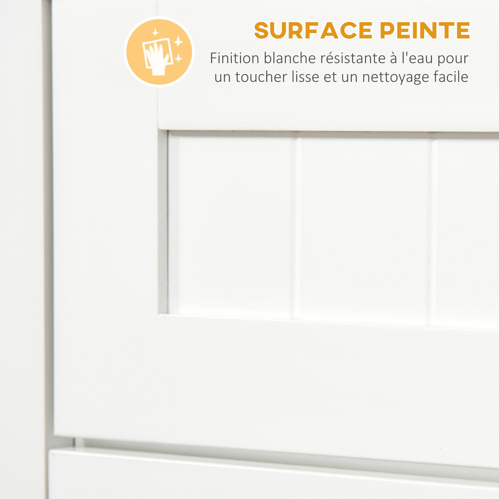 Voir la diapositive 6 : HOMCOM Meuble micro-ondes pour cuisine - tiroir, 2 portes, niche - dim. 60L x 40l x 122,5H cm - MDF blanc