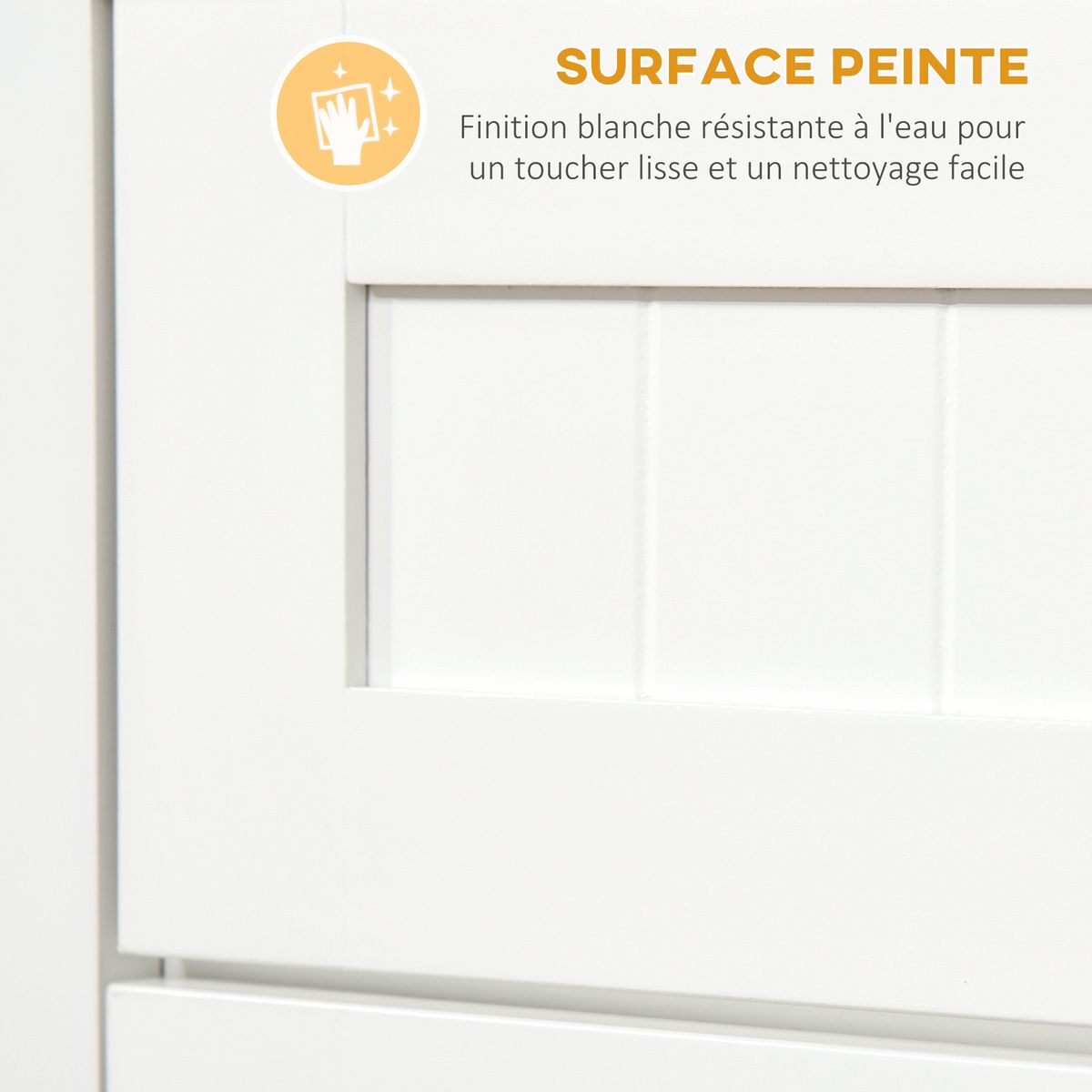 HOMCOM Meuble micro-ondes pour cuisine - tiroir, 2 portes, niche - dim. 60L x 40l x 122,5H cm - MDF blanc