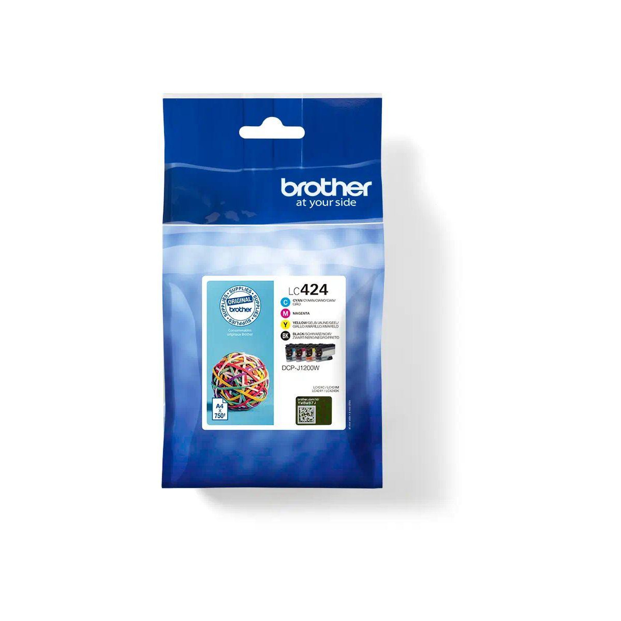 Brother Cartouche d'encre Pack Multipack 4 Originales LC424 (Noir + 3 Couleurs) - LC424VAL