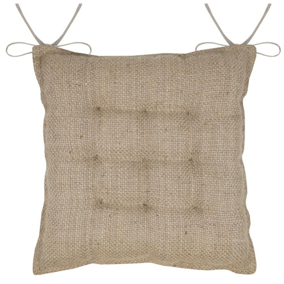 STOF Lot de 4 galettes de chaise réversible coton jute Kinogi