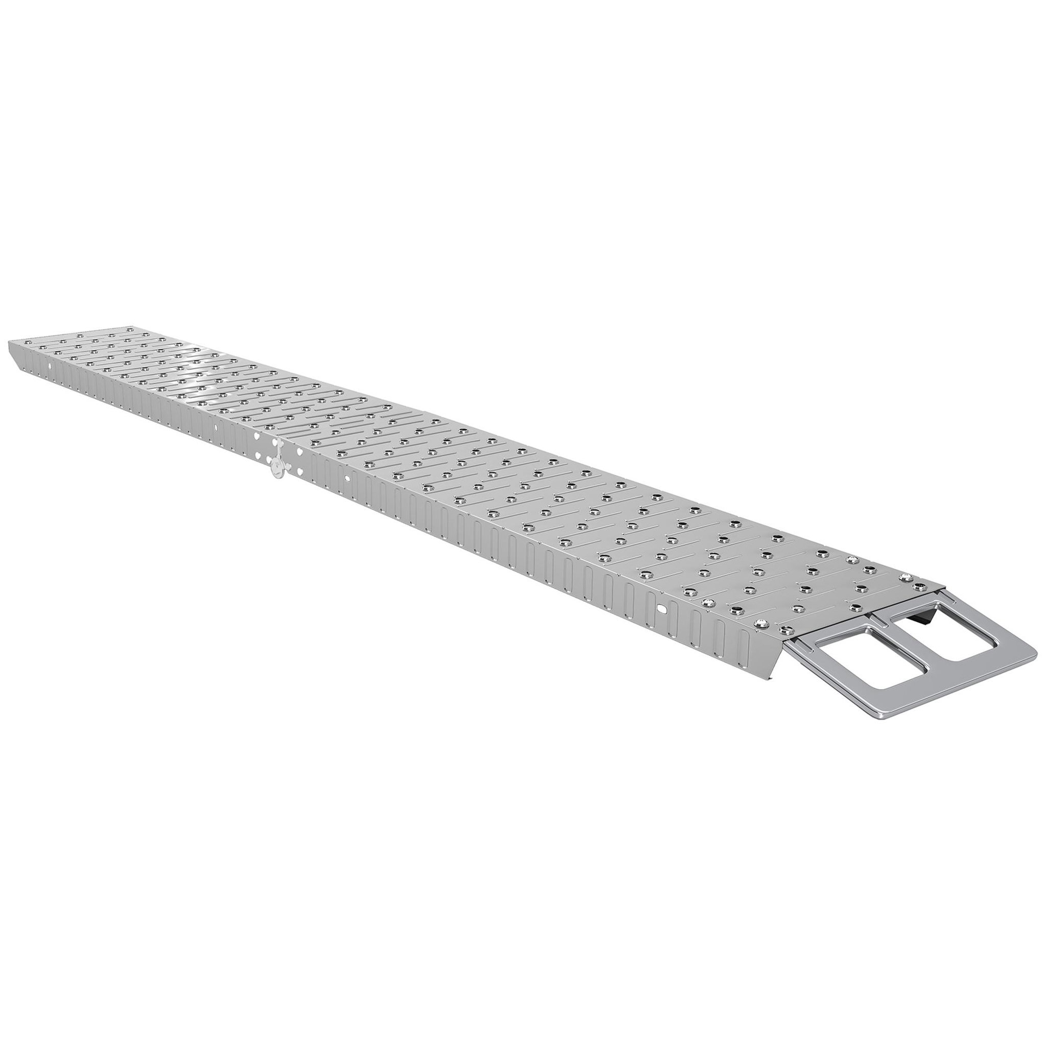 HOMCOM Rampe de chargement pliable acier inoxydable max. 230 kg sangles de sécurité dim. 190 x 22 x 8 cm