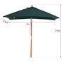 Voir la diapositive 3 : OUTSUNNY Parasol rectangulaire inclinable bois polyester haute densité 2L x 1,5l x 2,3H m vert foncé