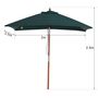 Voir la diapositive 3 : OUTSUNNY Parasol rectangulaire inclinable bois polyester haute densité 2L x 1,5l x 2,3H m vert foncé
