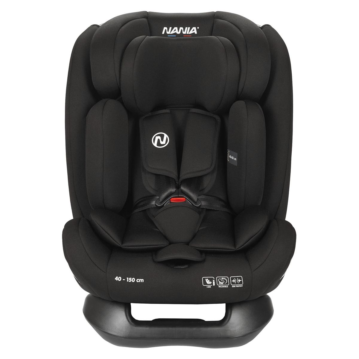 NANIA Nania Siège auto enfant Prato - I-Size 40-150 cm - Evolutif naissance jusqu'à 12 ans environ - Fixations ceinture de sécurité- Réglage de l'Appui-tête et de l'Inclinaison, Insert Lombaire et Réducteur