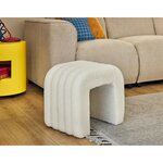 LISA DESIGN Kenta - pouf - en tissu bouclette. Coloris disponibles : Blanc