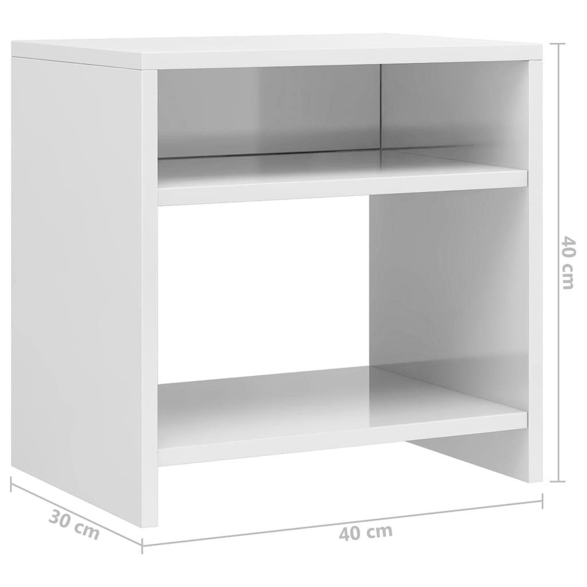 Voir la diapositive 6 : VIDAXL Table de chevet Blanc brillant 40x30x40 cm bois d'ingenierie