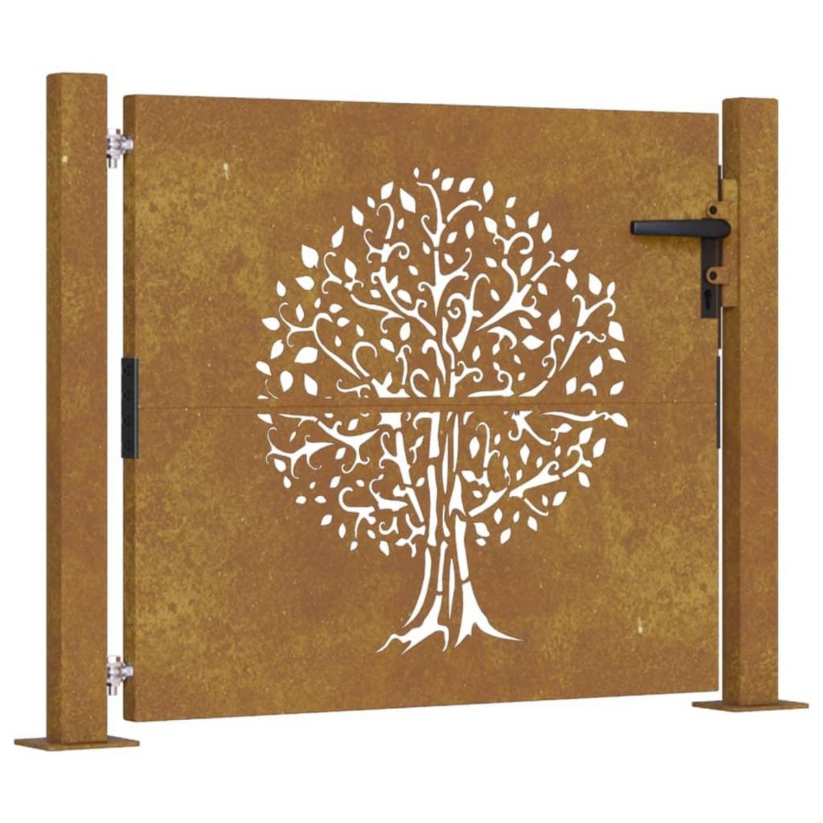 VIDAXL Portail de jardin 105x80 cm acier corten conception de l'arbre