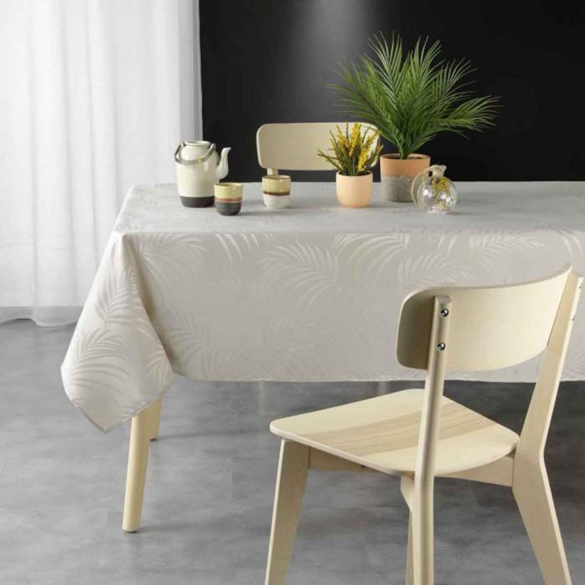 Paris Prix Nappe Jacquard  Plumette  140x240cm Lin